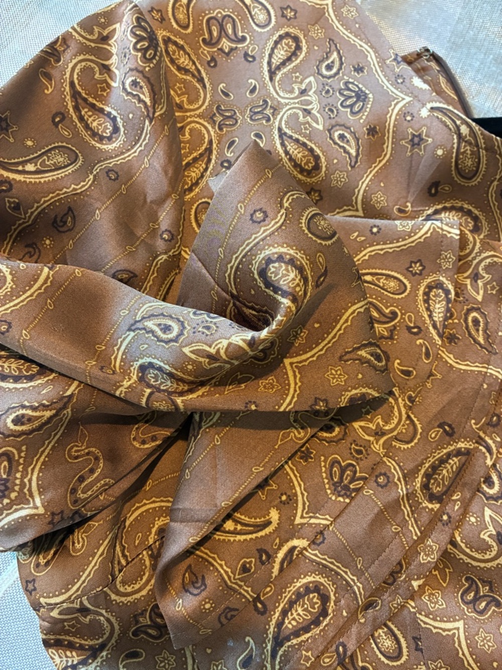 Never Fully Dressed Brown Paisley Long Sleeve Dress - Picture 6 of 16